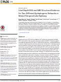 Cover page: Ictal depth EEG and MRI structural evidence for two different epileptogenic networks in mesial temporal lobe epilepsy.