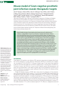 Cover page: Mouse model of Gram-negative prosthetic joint infection reveals therapeutic targets.