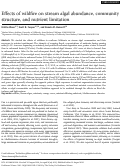 Cover page: Effects of wildfire on stream algal abundance, community structure, and nutrient limitation