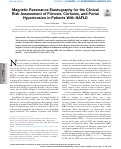 Cover page: Magnetic Resonance Elastography for the Clinical Risk Assessment of Fibrosis, Cirrhosis, and Portal Hypertension in Patients With NAFLD