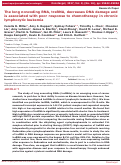 Cover page: The long noncoding RNA, treRNA, decreases DNA damage and is associated with poor response to chemotherapy in chronic lymphocytic leukemia