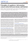 Cover page: Principles of regulatory information conservation between mouse and human.