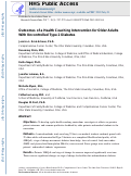 Cover page: Outcomes of a health coaching intervention delivered by medical students for older adults with uncontrolled type 2 diabetes