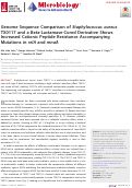 Cover page: Genome Sequence Comparison of Staphylococcus aureus TX0117 and a Beta-Lactamase-Cured Derivative Shows Increased Cationic Peptide Resistance Accompanying Mutations in relA and mnaA