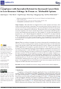 Cover page: Compliance with Specialist Referral for Increased Cancer Risk in Low-Resource Settings: In-Person vs. Telehealth Options