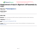 Cover page: Measurement of tubulin oligomers self-assembly by FRET.