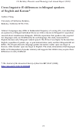 Cover page: Cross-linguistic f0 differences in bilingual speakers of English and Korean