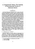 Cover page: A Congressional Choice: The Question of Environmental Priority in Bankrupt Estates