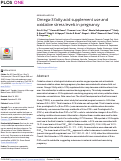 Cover page: Omega-3 fatty acid supplement use and oxidative stress levels in pregnancy