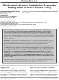 Cover page: Effectiveness of a 40-minute Ophthalmologic Examination Teaching Session on Medical Student Learning