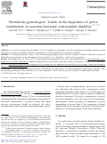 Cover page: Obstetrician-gynecologists' beliefs on the importance of pelvic examinations in assessing hormonal contraception eligibility