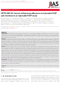 Cover page: HPTN 083‐02: factors influencing adherence to injectable PrEP and retention in an injectable PrEP study