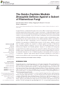 Cover page: The Daisho Peptides Mediate Drosophila Defense Against a Subset of Filamentous Fungi.