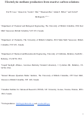 Cover page: Electrolytic Methane Production from Reactive Carbon Solutions