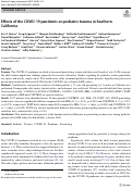 Cover page: Effects of the COVID-19 pandemic on pediatric trauma in Southern California