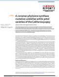 Cover page: A common phytoene synthase mutation underlies white petal varieties of the California poppy