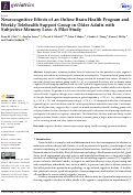 Cover page: Neurocognitive Effects of an Online Brain Health Program and Weekly Telehealth Support Group in Older Adults with Subjective Memory Loss: A Pilot Study.