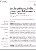 Cover page: Blast-Exposed Veterans With Mild Traumatic Brain Injury Show Greater Frontal Cortical Thinning and Poorer Executive Functioning