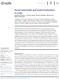 Cover page: Social selectivity and social motivation in voles