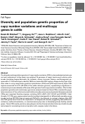 Cover page: Diversity and population-genetic properties of copy number variations and multicopy genes in cattle