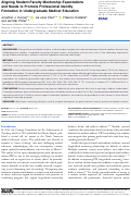 Cover page: Aligning Student-Faculty Mentorship Expectations and Needs to Promote Professional Identity Formation in Undergraduate Medical Education