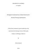 Cover page: Biological Considerations in Beam Selection for Particle Therapy Optimization