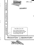 Cover page: CAVITY DESIGN DATA FOR HIGH ENERGY LINEAR ACCELERATORS