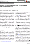 Cover page: Search for heavy resonances decaying to two Higgs bosons in final states containing four b quarks