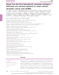 Cover page: Report from the third international consensus meeting to harmonise core outcome measures for atopic eczema/dermatitis clinical trials (HOME).