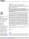 Cover page: Variability in objective and subjective measures affects baseline values in studies of patients with COPD