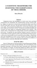 Cover page: A Scientific Framework for Analyzing the Harmfulness of Trial Errors