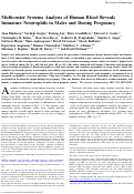 Cover page: Multicenter Systems Analysis of Human Blood Reveals Immature Neutrophils in Males and During Pregnancy.