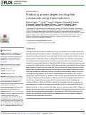 Cover page: Predicting protein targets for drug-like compounds using transcriptomics