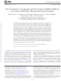 Cover page: The development of cooperation and self-control in middle childhood: Associations with earlier maternal and paternal parenting.