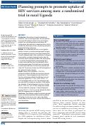 Cover page: Planning prompts to promote uptake of HIV services among men: a randomised trial in rural Uganda