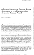 Cover page: A Duty to Protect and Respect: Seneca Opposition to Incorporation during the Removal Period