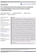 Cover page: The relationship between the gendered norm of eating last and mental health of newly married women in Nepal: A longitudinal study