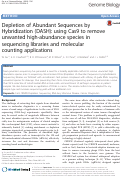 Cover page: Depletion of Abundant Sequences by Hybridization (DASH): using Cas9 to remove unwanted high-abundance species in sequencing libraries and molecular counting applications