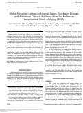 Cover page: Alpha-Synuclein Lesions in Normal Aging, Parkinson Disease, and Alzheimer Disease: Evidence from the Baltimore Longitudinal Study of Aging (BLSA)