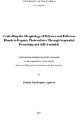 Cover page: Controlling the Morphology of Polymer and Fullerene Blends in Organic Photovoltaics Through Sequential Processing and Self-Assembly