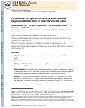 Cover page: Polypharmacy, Drug–Drug Interactions, and Potentially Inappropriate Medications in Older Adults with Human Immunodeficiency Virus Infection