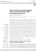 Cover page: Deep Learning in Neuroimaging: Overcoming Challenges With Emerging Approaches