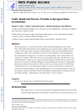 Cover page: Public Health and Prisons: Priorities in the Age of Mass Incarceration