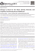 Cover page: Change Is Good for the Brain: Activity Diversity and Cognitive Functioning Across Adulthood.