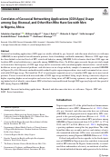 Cover page: Correlates of Geosocial Networking Applications (GSN Apps) Usage among Gay, Bisexual, and Other Men Who Have Sex with Men in Nigeria, Africa.