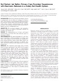 Cover page: Not perfect, but better: primary care providers' experiences with electronic referrals in a safety net health system.