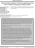 Cover page: Yield and Clinical Predictors of Thoracic Spine Injury from Chest Computed Tomography for Blunt Trauma