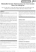 Cover page: Minimally Invasive Hysterectomy for Uteri Greater Than One Kilogram