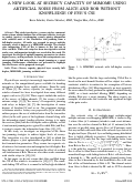 Cover page: A NEW LOOK AT SECRECY CAPACITY OF MIMOME USING ARTIFICIAL NOISE FROM ALICE AND BOB WITHOUT KNOWLEDGE OF EVE’S CSI