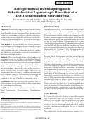 Cover page: Retroperitoneal transdiaphragmatic robotic-assisted laparoscopic resection of a left thoracolumbar neurofibroma.